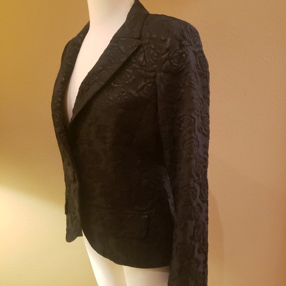 Anne Fontaine Paris Black Floral Natalia Jacket - Picture 6 of 16